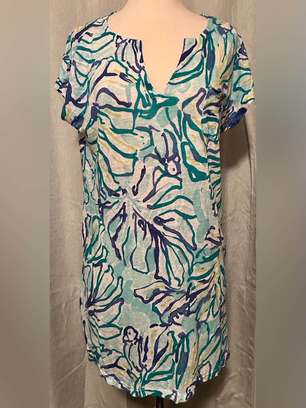 Lilly Pulitzer Duval dress pool blue stay cool linen Pullover